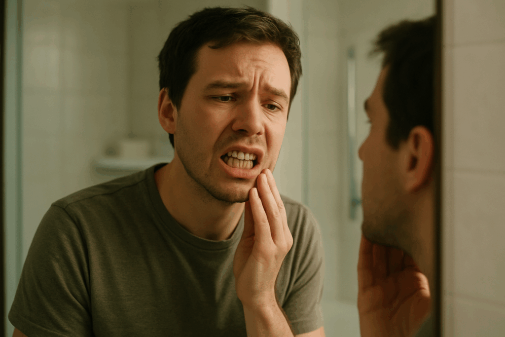 Worried dental reflection