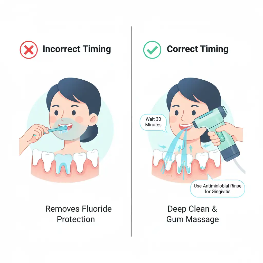 Incorporate a water flosser or oral rinse