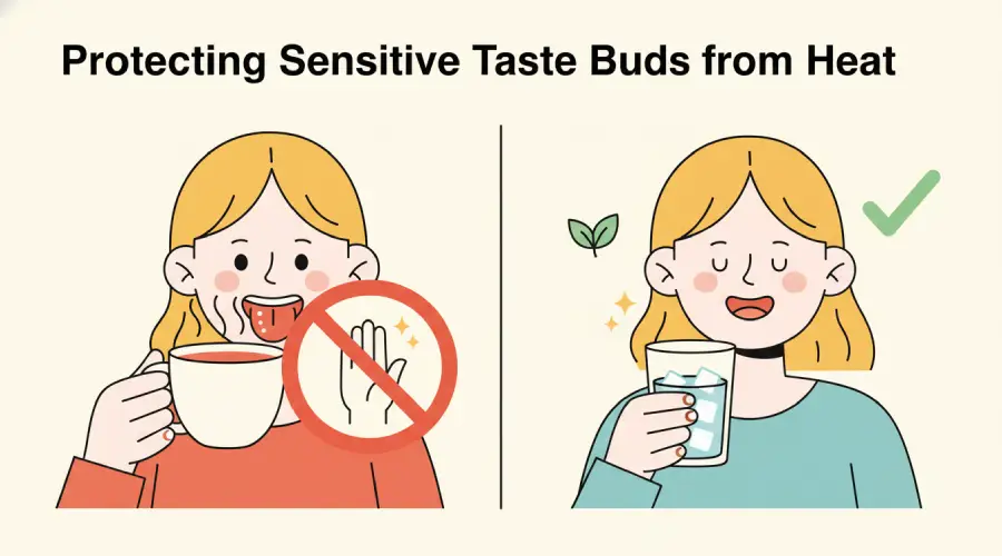 Protecting sensitive taste buds from heat